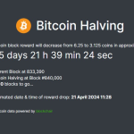 Bitcoin halving countdown timer